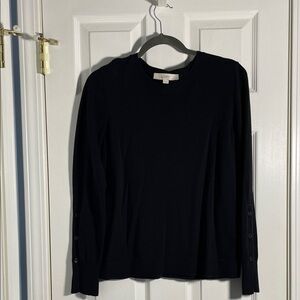 LOFT Women's Elegant Black Long Sleeve Tee